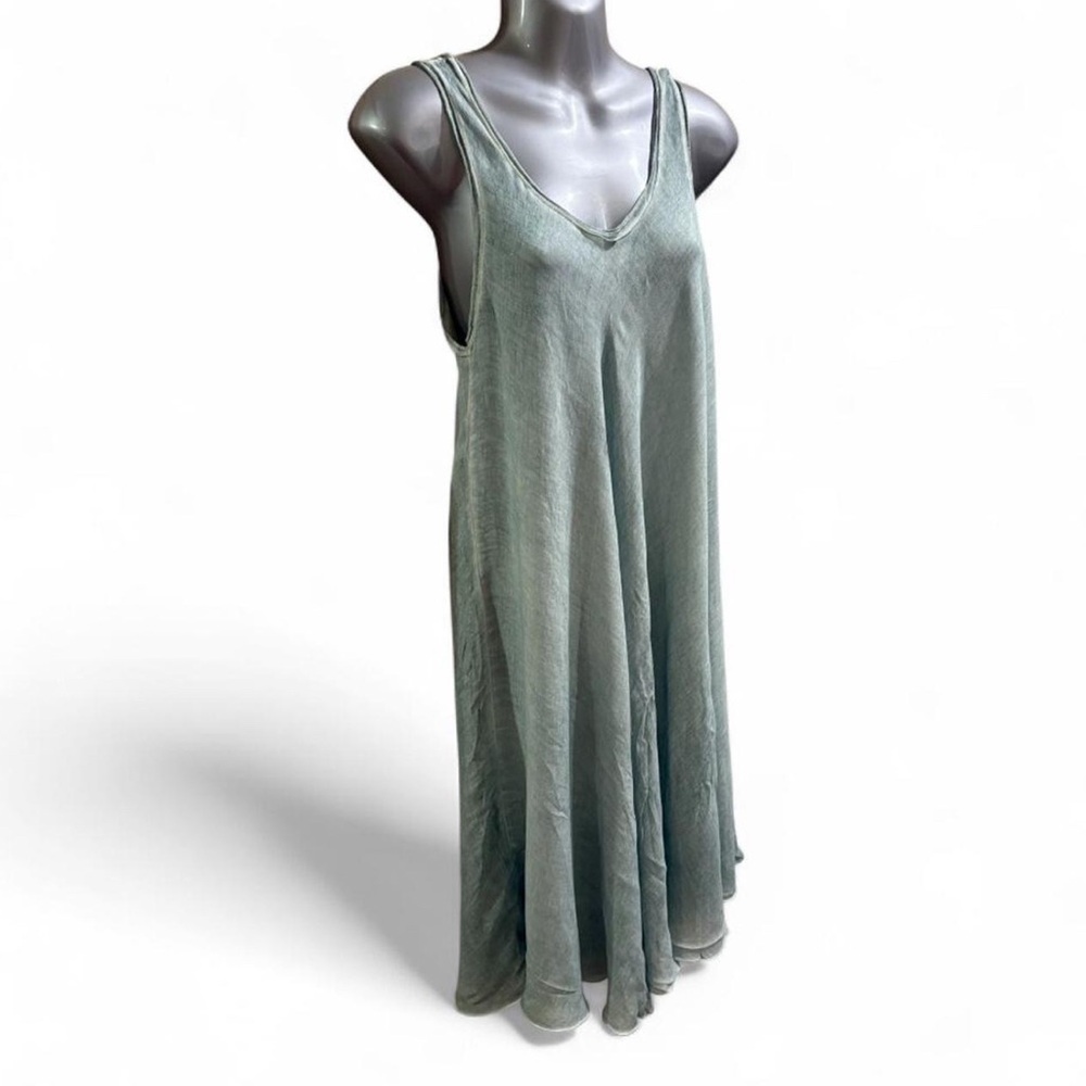 Anthropologie Saturday Sunday Flowy Green Sleeveless Dress
